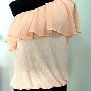 Arden B off one shoulder medium peach